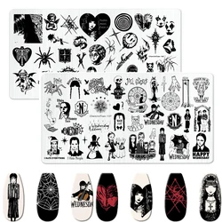 RJ Halloween Nail Stamping Plates Beautiful zombie Festival Pattern Nail Art Image Plates Stainless Steel Nail Art Plate Stencil