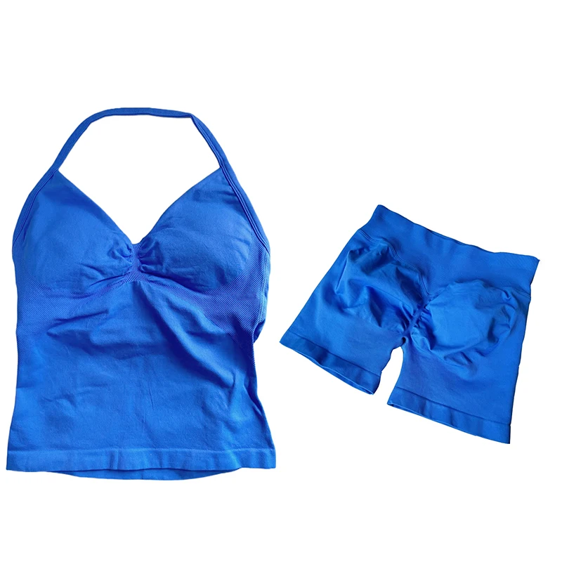 

Комплекты для йоги Женская спортивная одежда Длинные ремешки Тренажерный зал Топ Шорты для йоги Спортивные комплекты Комплект из 2 предметов Тренировочный костюм Спортивная одежда для фитнеса Бег