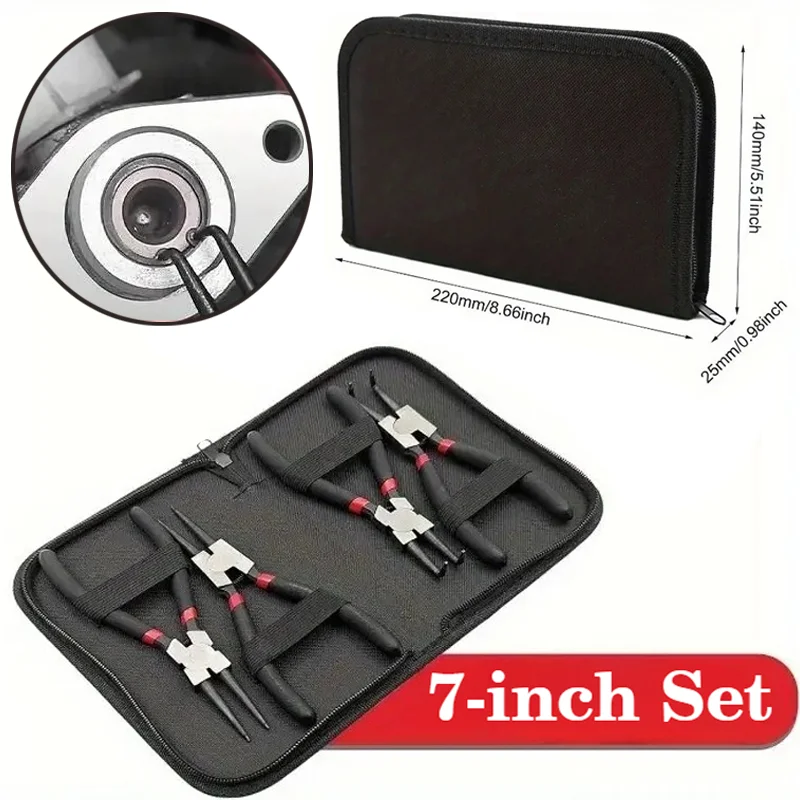 

7-дюймовые плоскогубцы из 4 предметов, набор плоскогубцев двойного назначения, плоскогубцы для колец с прямыми пружинами, ручной набор инструментов для авторемонта