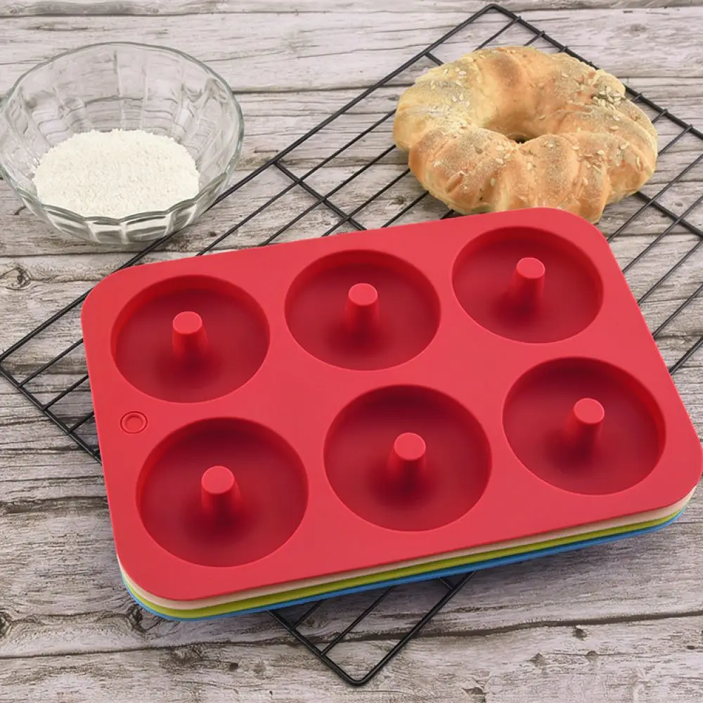Silicone Donut Mold 6 Cavity Non Stick Baking Pan Tray Kitchen Pastry Tool For Cake Cookie Chocolate Dessert Maker