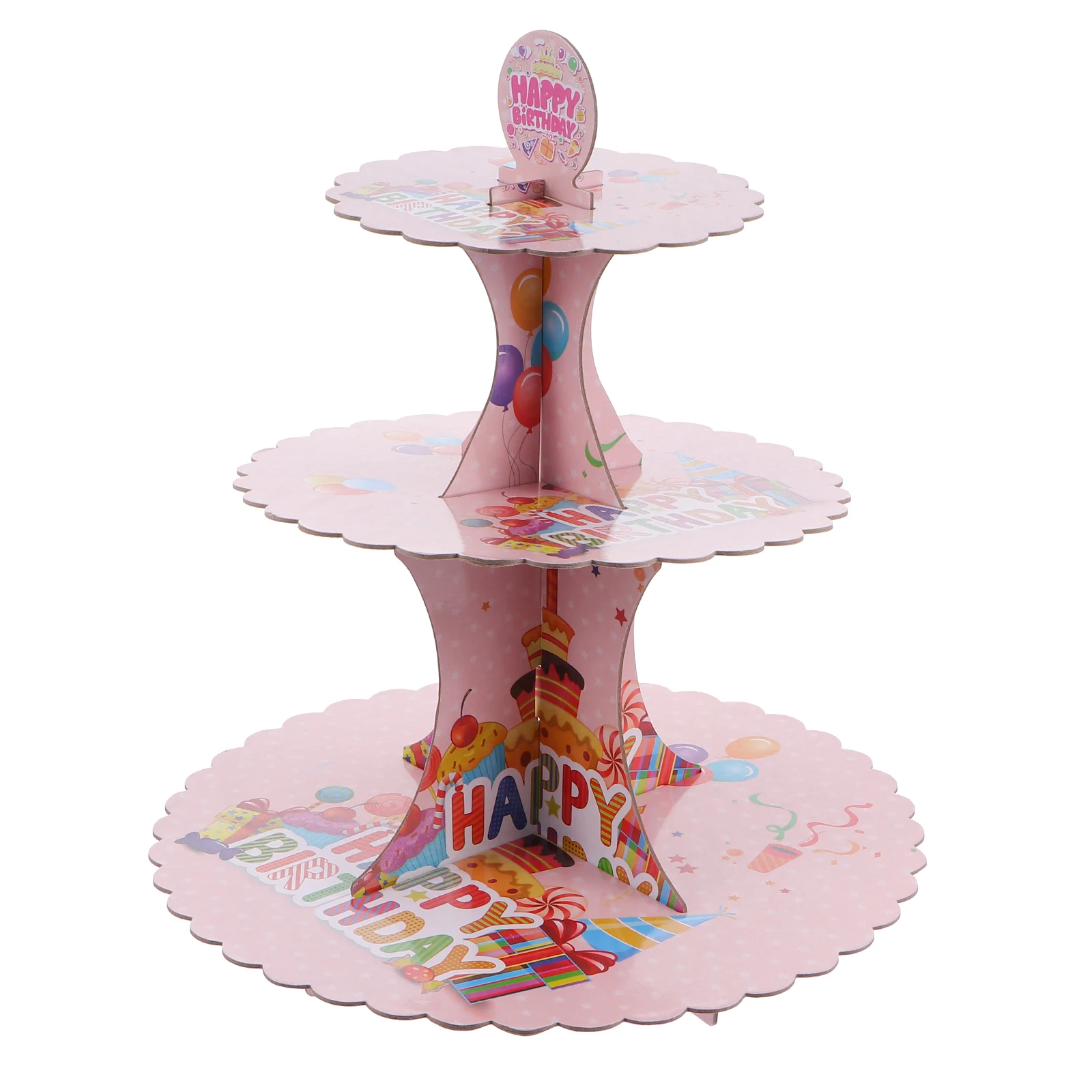 

1 pc Three-layer Cake Stand Dessert Display Rack Holder Party Tray Paper Gold Silver 18th 30th Birthday Decor