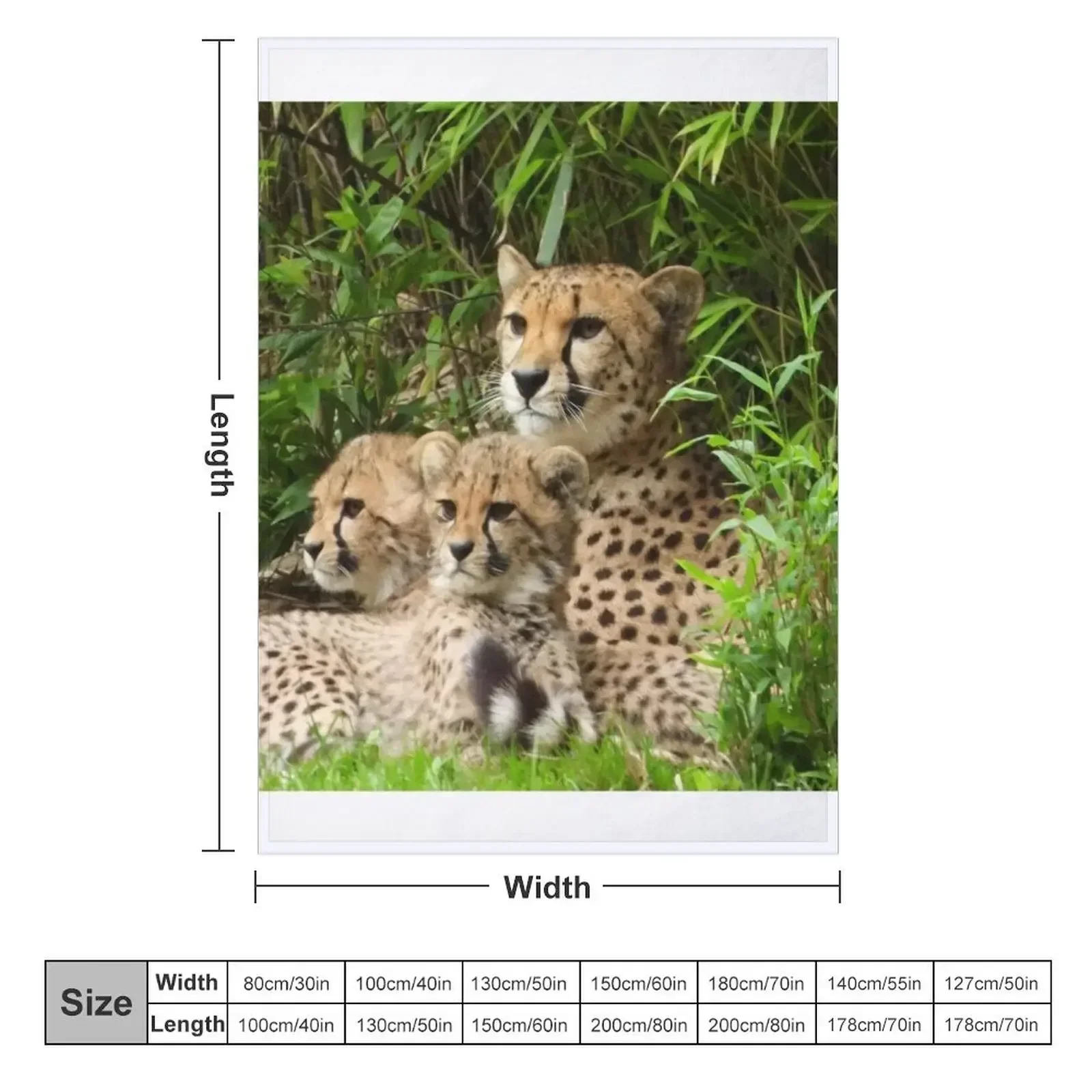 A Beautiful Cheetah With Her Two Cubs Throw Blanket Luxury Throw Bed linens Baby Blankets