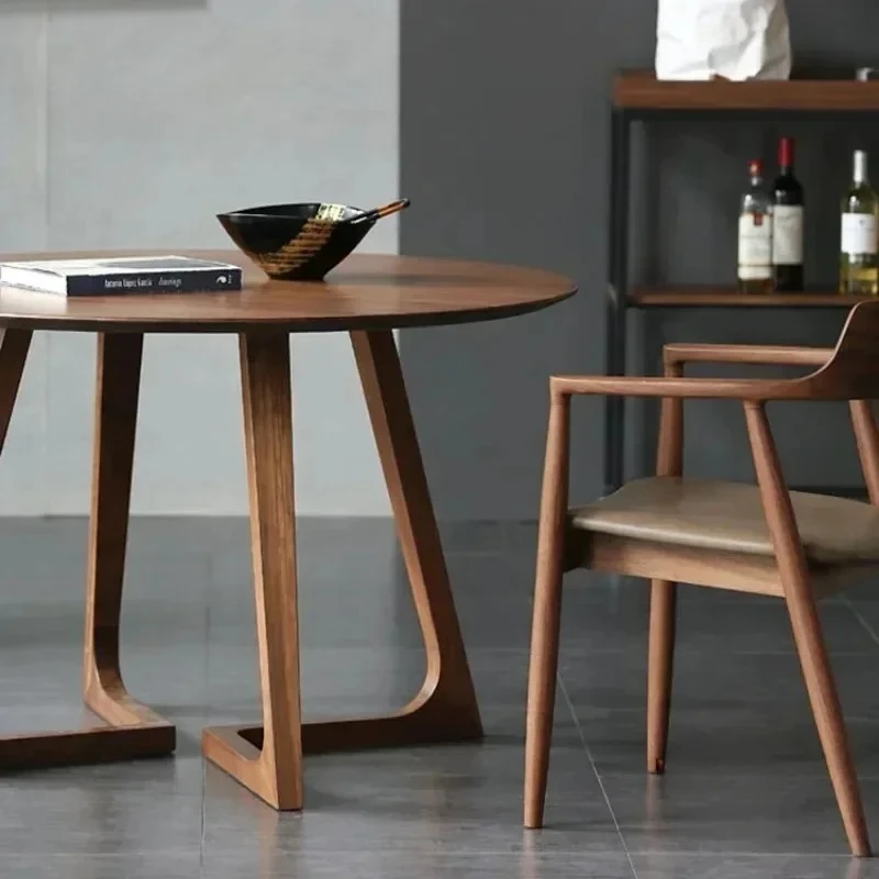 Round Nordic Table Solid Wood Dining Tables Organizer Library Center Round Table Desk Living Room Home Furniture q