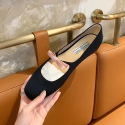 Czerwone lakierowane wina skórzana kwadratowa głowa balet pojedyncze buty dla kobiet wiosna i jesień nowe francuskie Retro kokarda Mary Jane płaskie buty