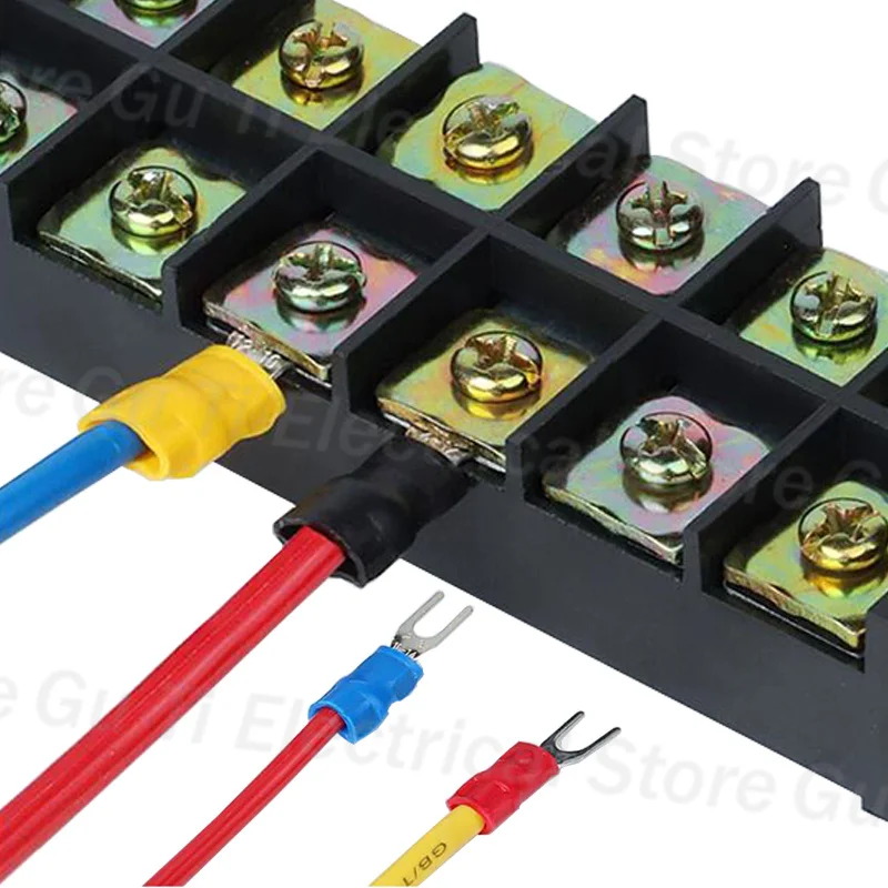 30-100 PCS SV Terminal U-Shaped 1.25/2/3.5/5.5 Series Insulated Fork Type Cable Terminal Connectors, Electrical Crimping Flat