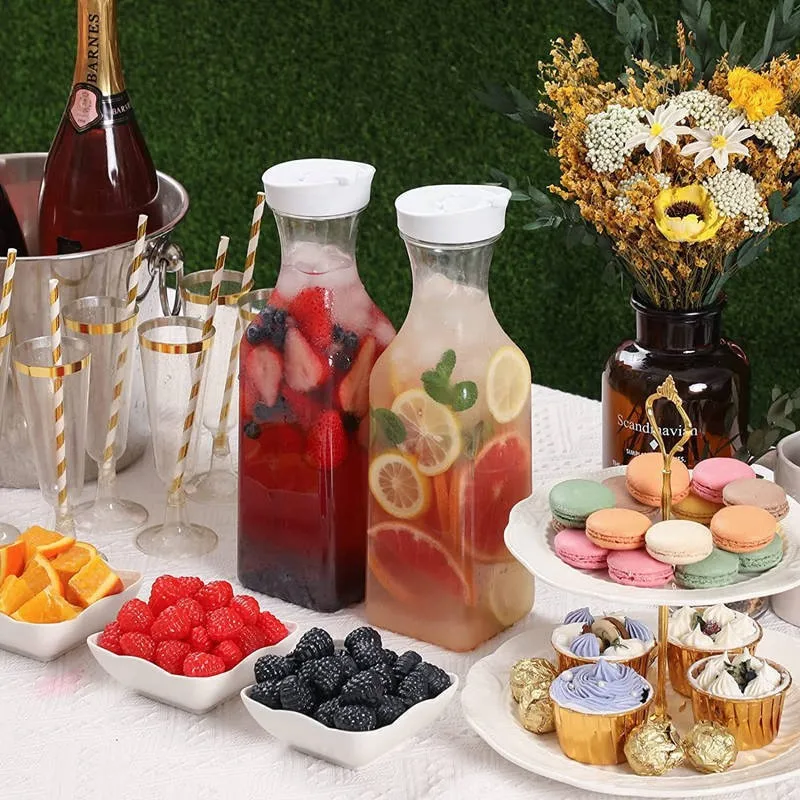 3PCS 1.5L Transparent Water Bottle Heat-Resistant Plastic Juice Bottle Large Capacity Juice Cold Water Bottle