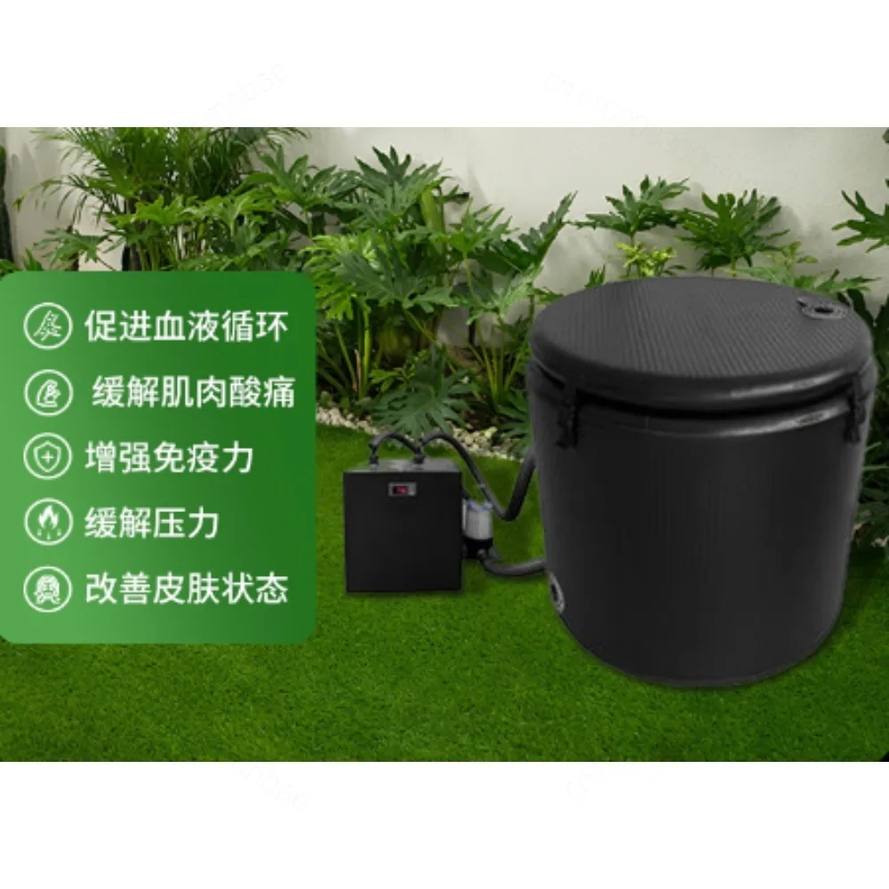 Inflatable Ice Bath Tub Portable Cold Plunge Pool for 1 Person with Thermal Cover Absorbent Mat Home Outdoor