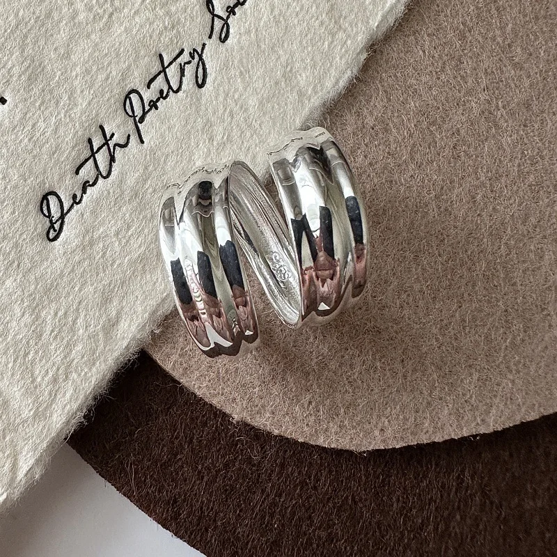 CHOZON S925 Silver European Niche Design Cross Retro Tail Ring Spanish Basic Ring Ring Wholesale