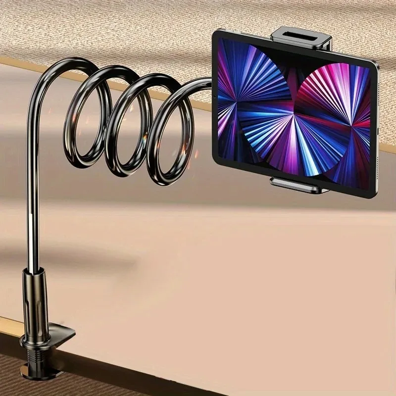 Image of Lazy Bedside Desktop Live Faltbarer 70cm Handy-Tablet-Clip-Ständer Kopfstützenhalter für iPad, Samsung Tabs, Xiaomi, ASUS