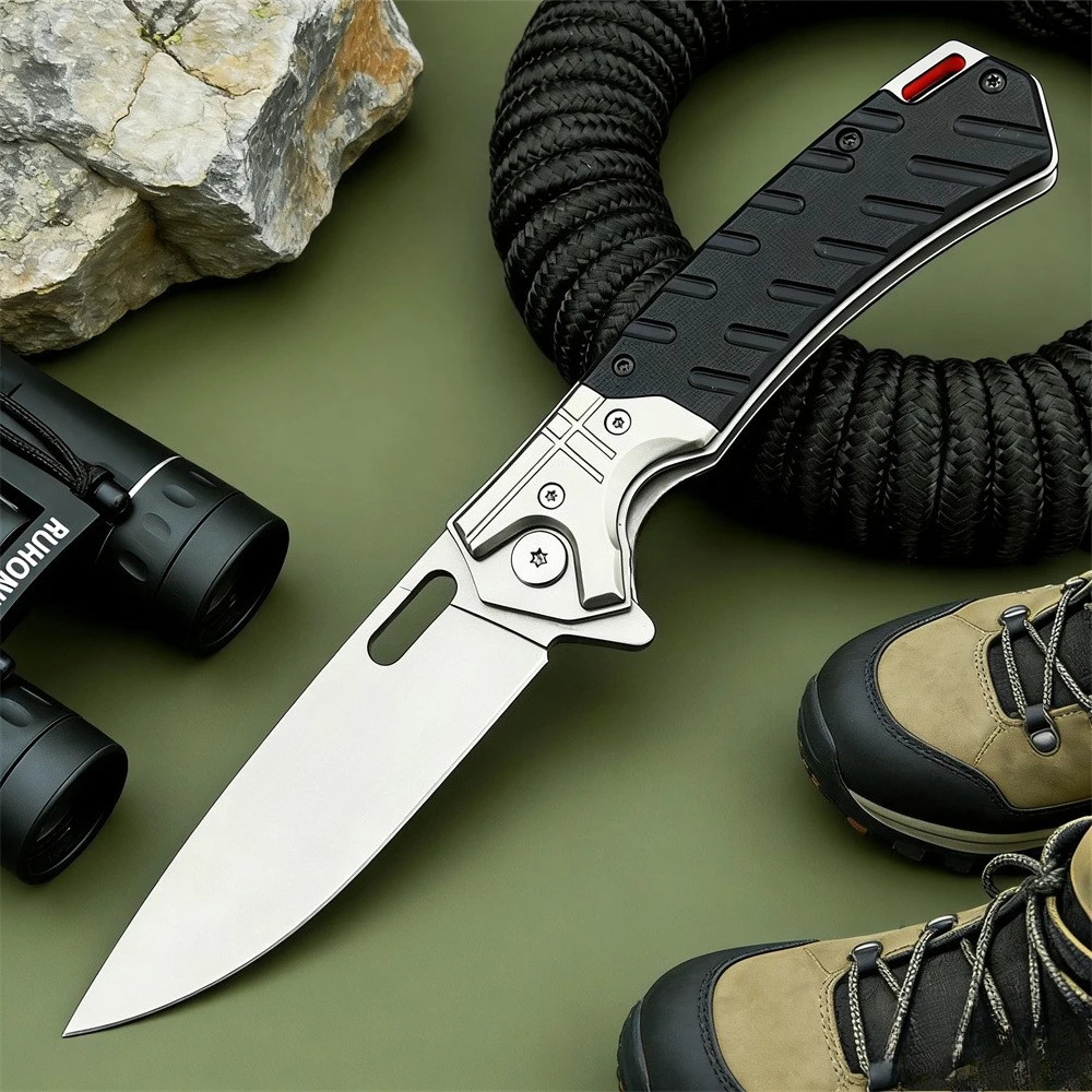 سكين متعدد الأغراض قابل للطي للاستخدام الخارجي بمقبض أسود للصيد والبقاء والتخييم والشواء والمشي لمسافات طويلة الترفيهية والمعدات للاستخدام اليومي #3