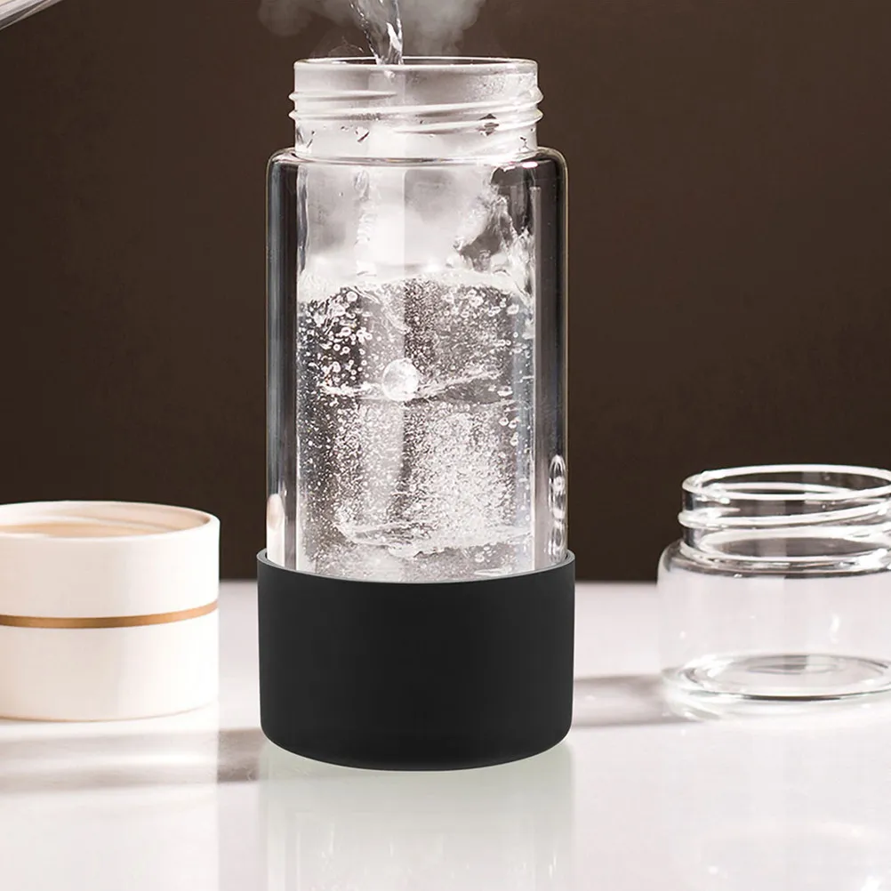 7.5cm Silicone Sleeve for Glass Bottle Black Anti Slip Protective Boot Cover Travel Daily Use Bottle Bottom Protector