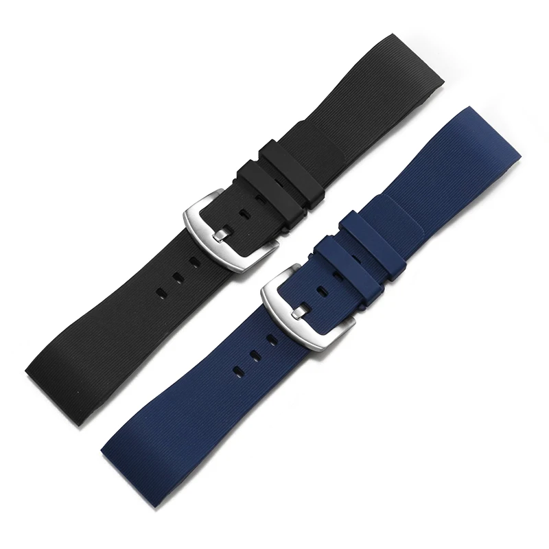 20 23 مللي متر ل كارتييه Sandoz Santos100 سلسلة سيليكون ساعة مطاطية حزام الرجال النساء حزام الساعات معصمه سوار أسود أزرق