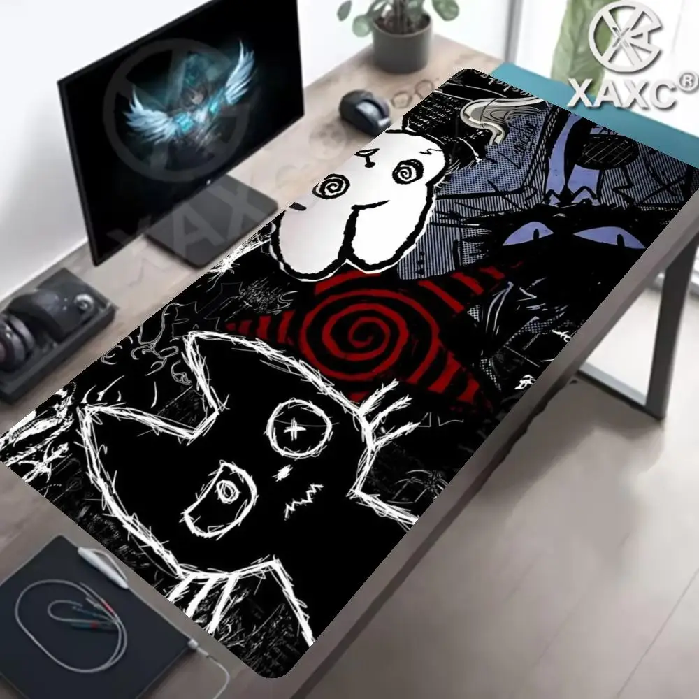 Black Cat illustration Mouse Pad XXL Large Office Game Table Mats Rubber Non-Slip Keyboard XAXC HD Computer Long Desk Mat