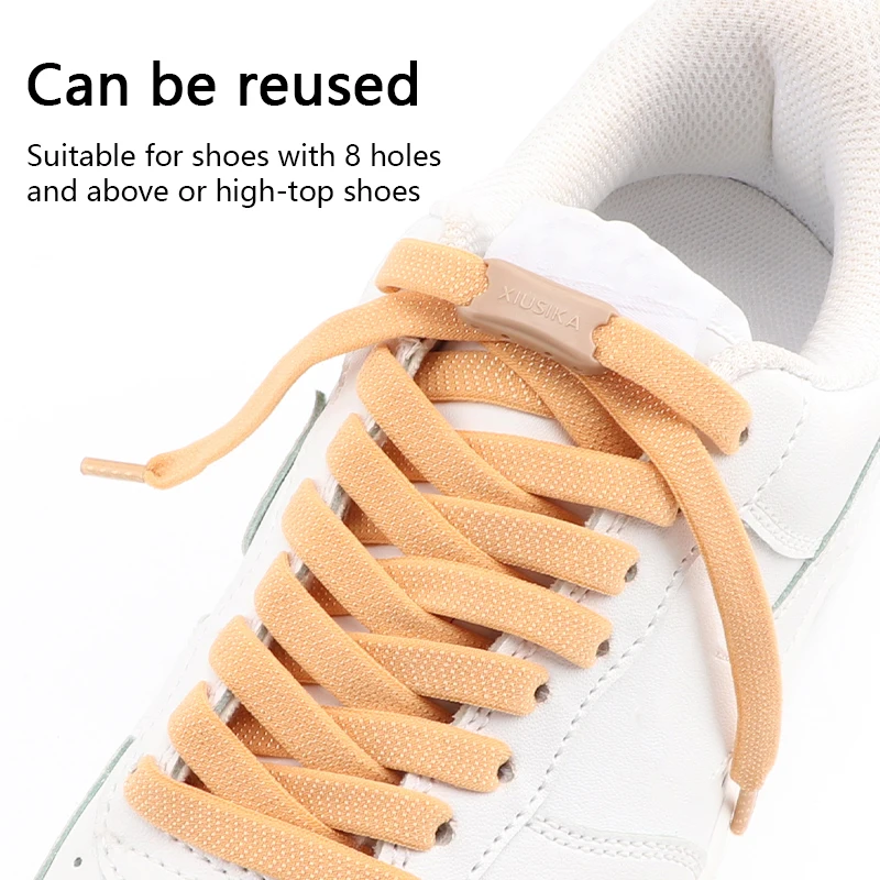 

1 Pair No Tie Shoelace Creative Athletic Shoelaces Innovation Flat Elastic Laces Sneakers Without Ties Shoe Laces for Kids Adult