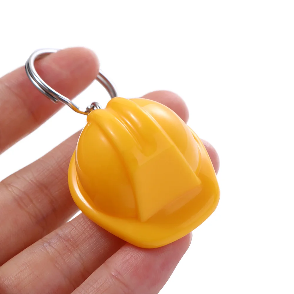 Plastic Mini Safety Helmet Keychain Creative Hard Hat Keychain Men and Women Fashion Small Pendant Bag Charms