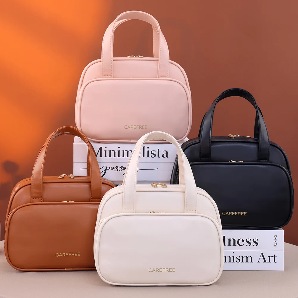 Large Capacity Cosmetic Storage Bags Waterproof Dustproof Travel Toiletries Pouch Organizer Portable with Handle Makeup Handbag