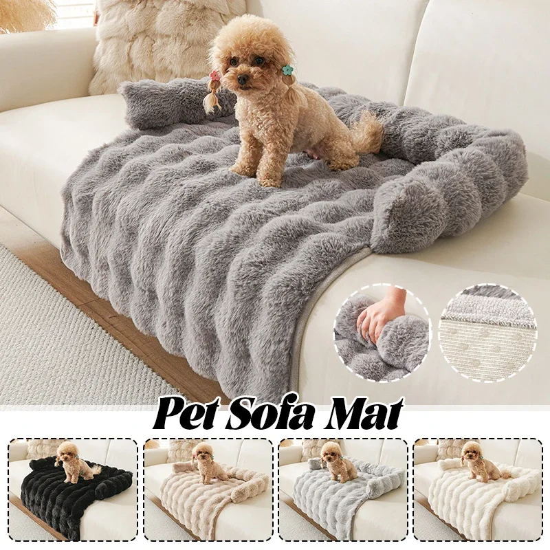 Cama Cálida de Invierno para Perros, Sofá, Funda de Sofá, Manta Súper Suave para Mascotas, Colchoneta para Perros Pequeños, Almohada de Felpa para el Cuello, Nido para Gatos, Cama para Perros