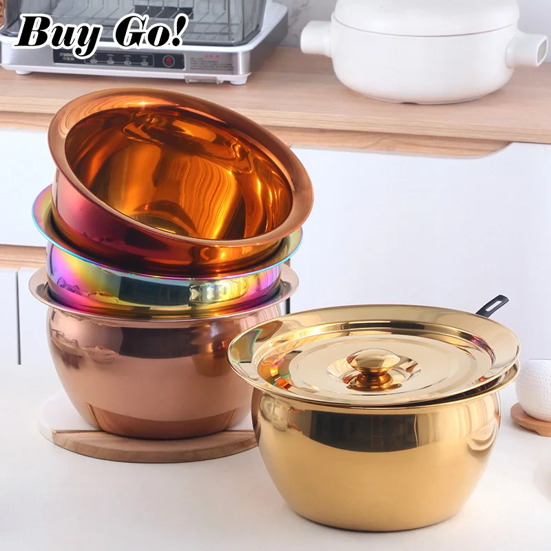 1 Set Oil Basin With Cover Stainless Steel Oil Storage Deep Egg Mixing Bowl Kitchen Multi-use Basin Serving Bowl Cooking Tools