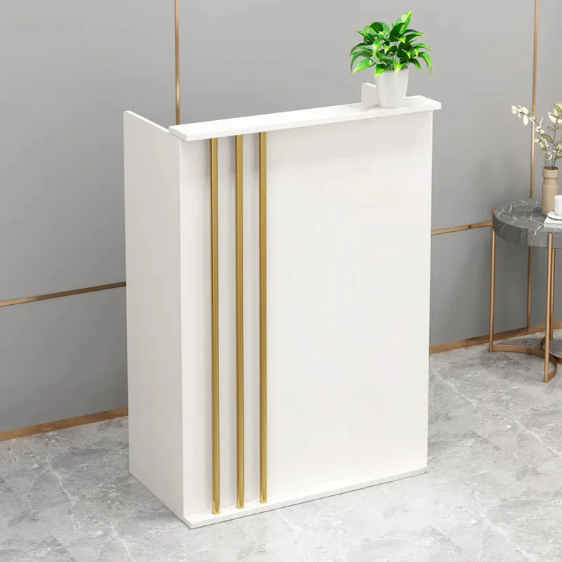 Nordic Reception Desk Office Furniture Wood-based Panel Desks Creative Designer Clothing Store Checkout Counter Desk Table B