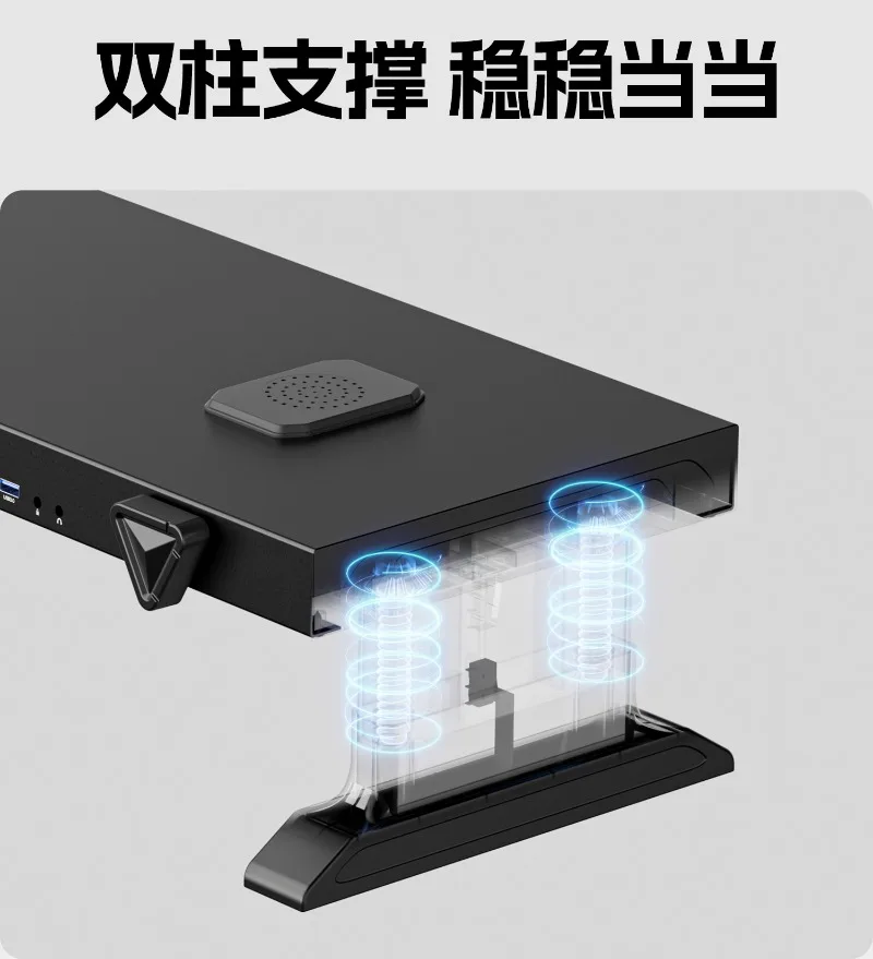 Telaio di rialzo del computer di sollevamento con regolazione della rotazione manuale