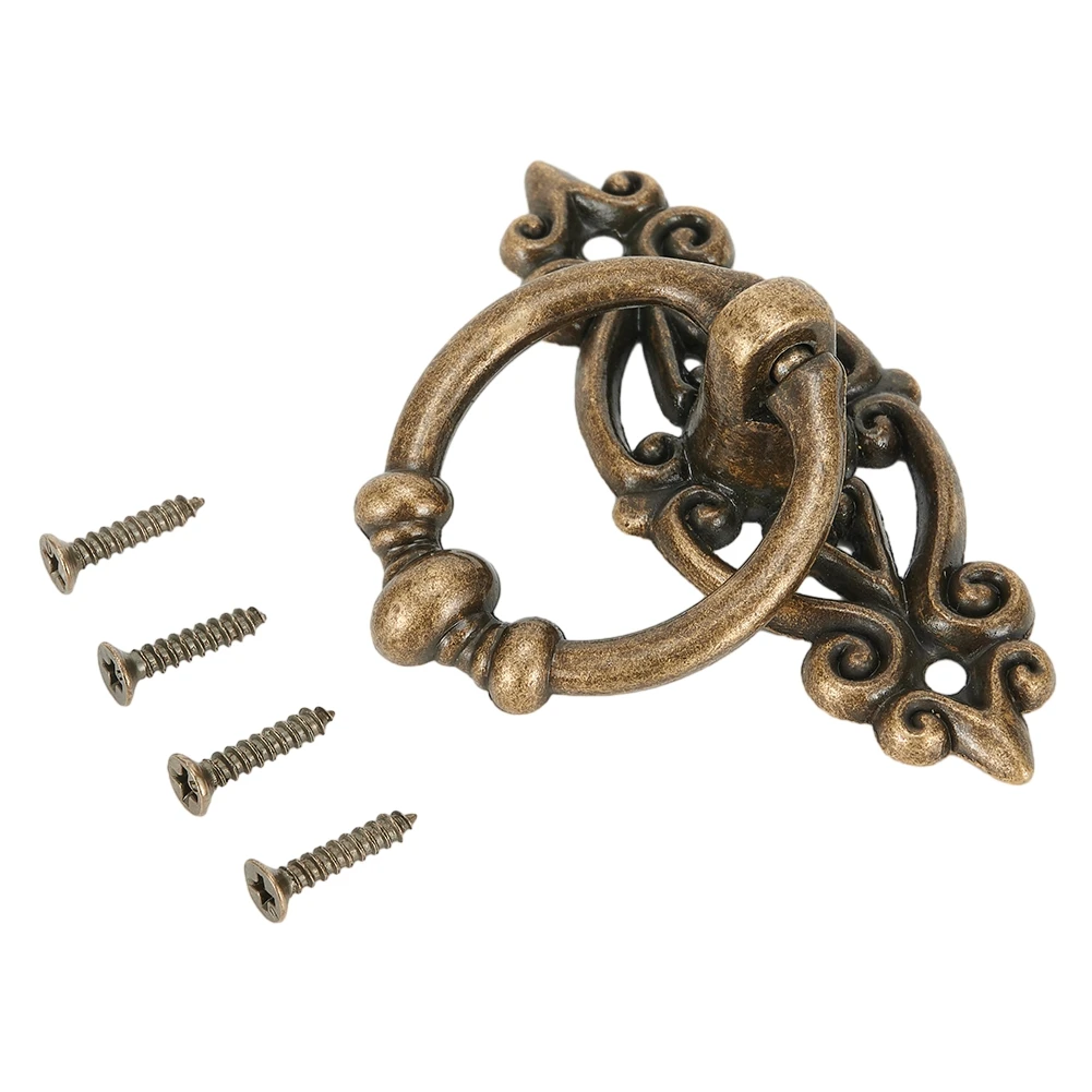 1PCS Antique =Handle =Retro =Drawer Pull Ring Cabinet Handle Hanging Ring Zinc Alloy Hardware For Dressers Cabinets Drawers