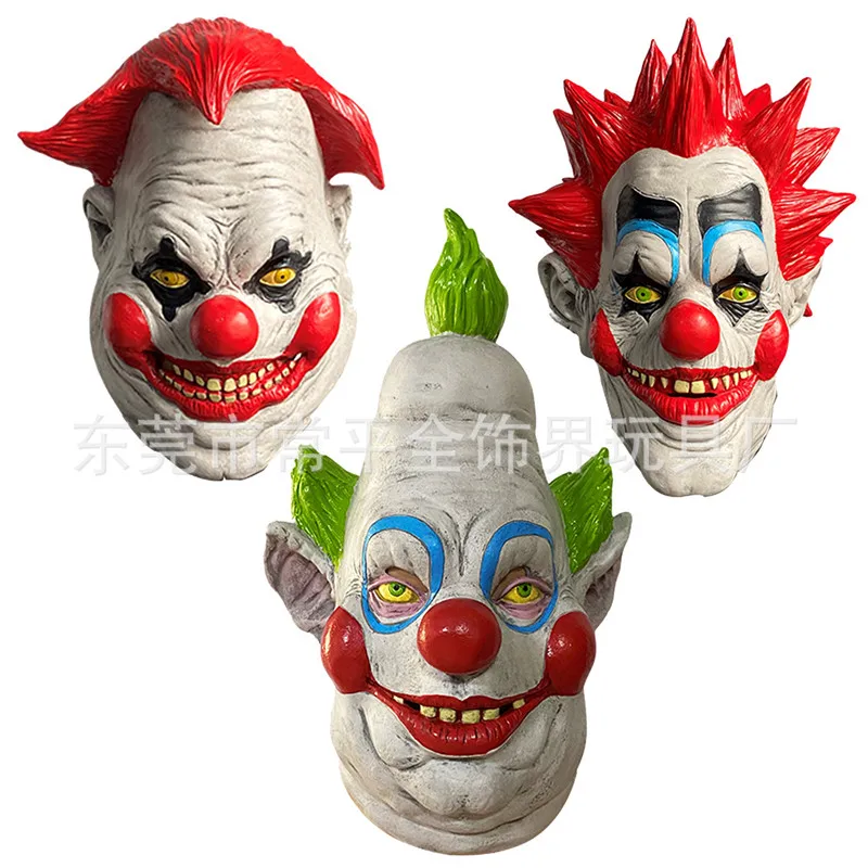 Killer Klowns dallo spazio esterno Demon Clown Mask Killer Joker maschere in lattice Cosplay Halloween Carnival Costume puntelli casco adulto