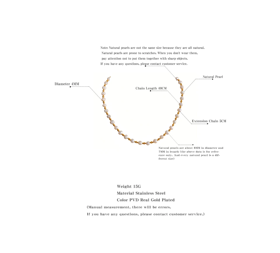 Yhpup Edelstahl Perlen Natürliche Perlen Mischen Handmade Fashion Halskette frauen Luxus Zarte Grundlegende Collier Schmuck Chic Geschenk – Detail 6