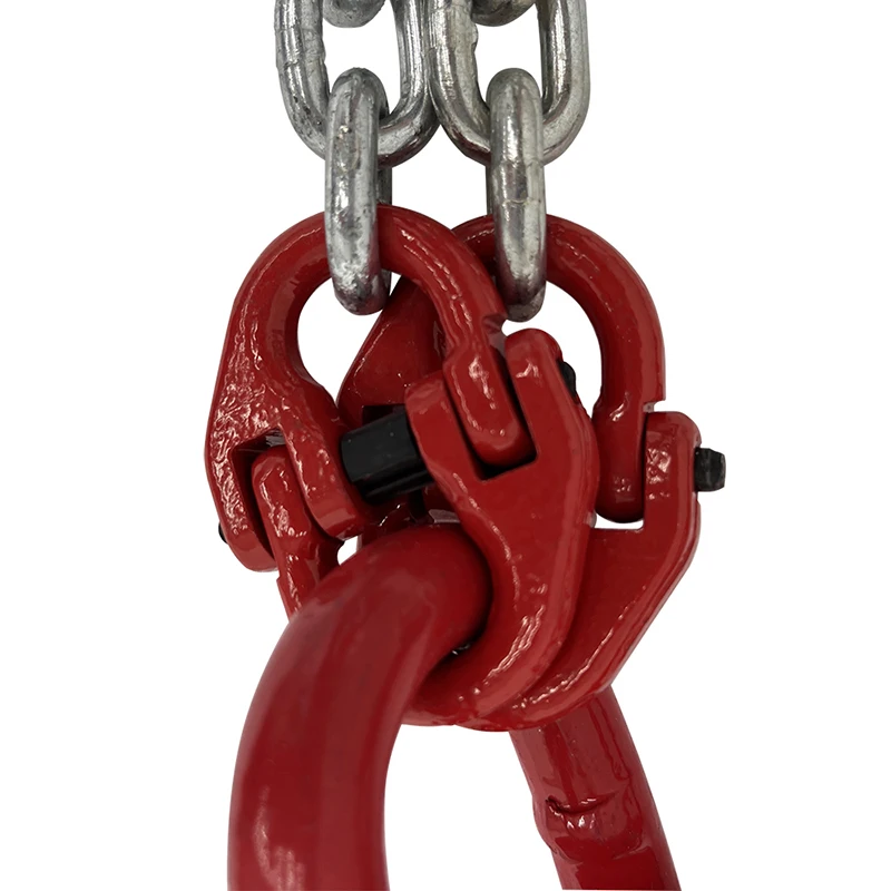 4.9FT Chain Sling G80 Manganese Steel Galvanized Chain Hoist Lifts 4T Lifting Capacity Lifting Tools with Grab Hook Sling Tool