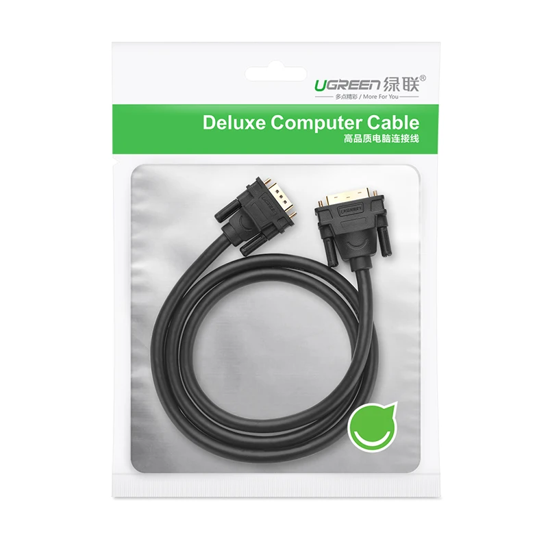 UGREEN DVI-D 24+1 to VGA ケーブル オス-オス デジタルビデオケーブル 金メッキ フェライト付きケーブル