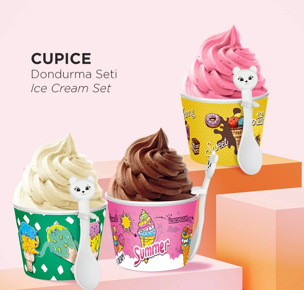 Cupice Spoon Ice Cream And Pudding Bowl 2 Pcs