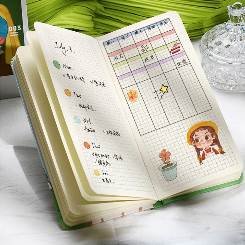 Monthly Planner To Do List Stationery Hand Account Notebook Agenda Diary Book DIY Albums Scrapbooking Book Plaid Memo Notebook
