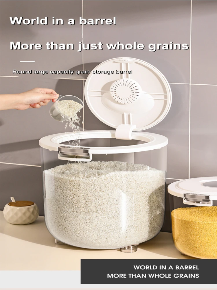 Household thickened moisture-proof and insect-proof storage tank sealed food-grade rice bucket