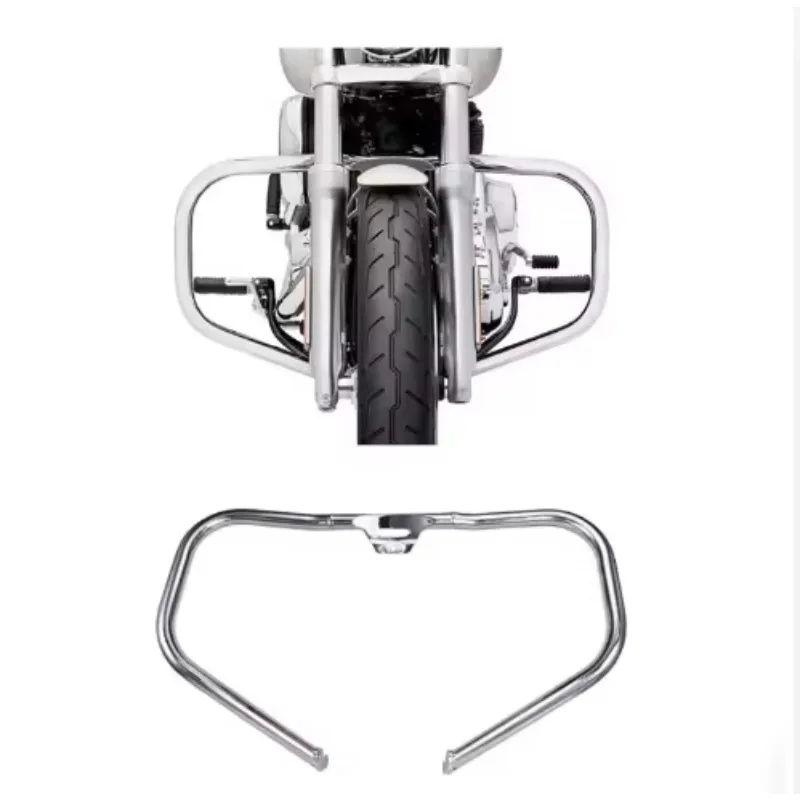 Fangster Softail Fat Boy Street Bob Low Rider Breakout Model New Classic Alloy Electroplated Engine Bumper Front Guard