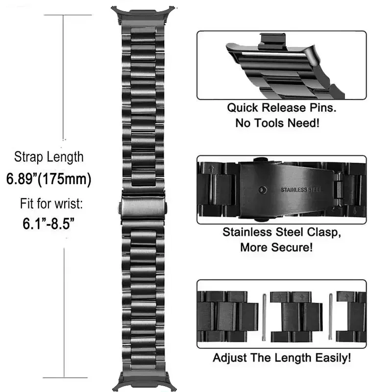 Bracelet en métal pour Samsung Galaxy Watch 7 Ultra, bracelet en acier inoxydable 47mm, bracelet de montre, ceinture