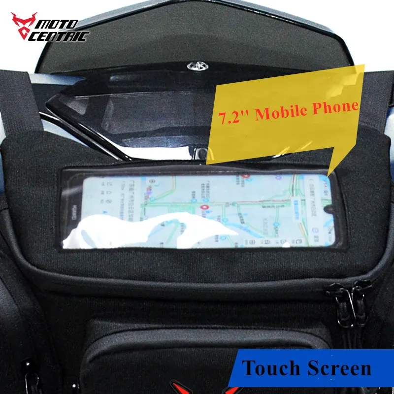 الجبهة دراجة نارية حقيبة شاشة تعمل باللمس مقاوم للماء الدراجات الملاحة المقود تخزين الخصر حقيبة لفيسبا 150 TMAX 530 560 GTS250 #5