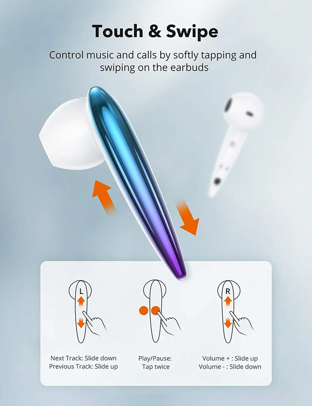 TaoTronics-auriculares inalámbricos SoundLiberty 80, cascos con Bluetooth, TWS, AptX, IPX7, impermeables, con micrófono y cancelación de ruido IA