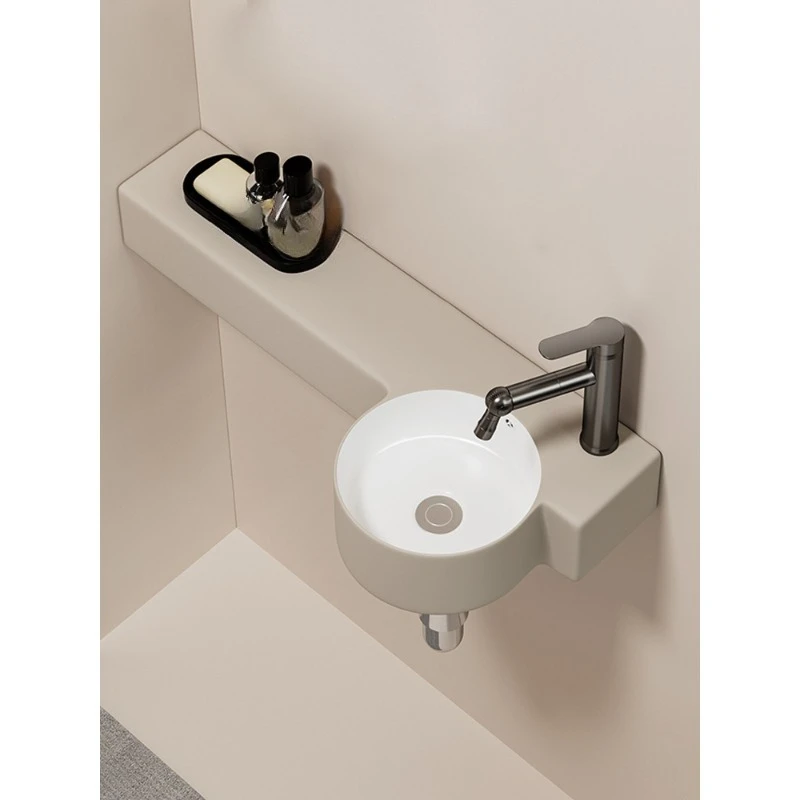 

Small apartment wall-mounted ceramic wash basin integrated countertop washbasin washbasin sink