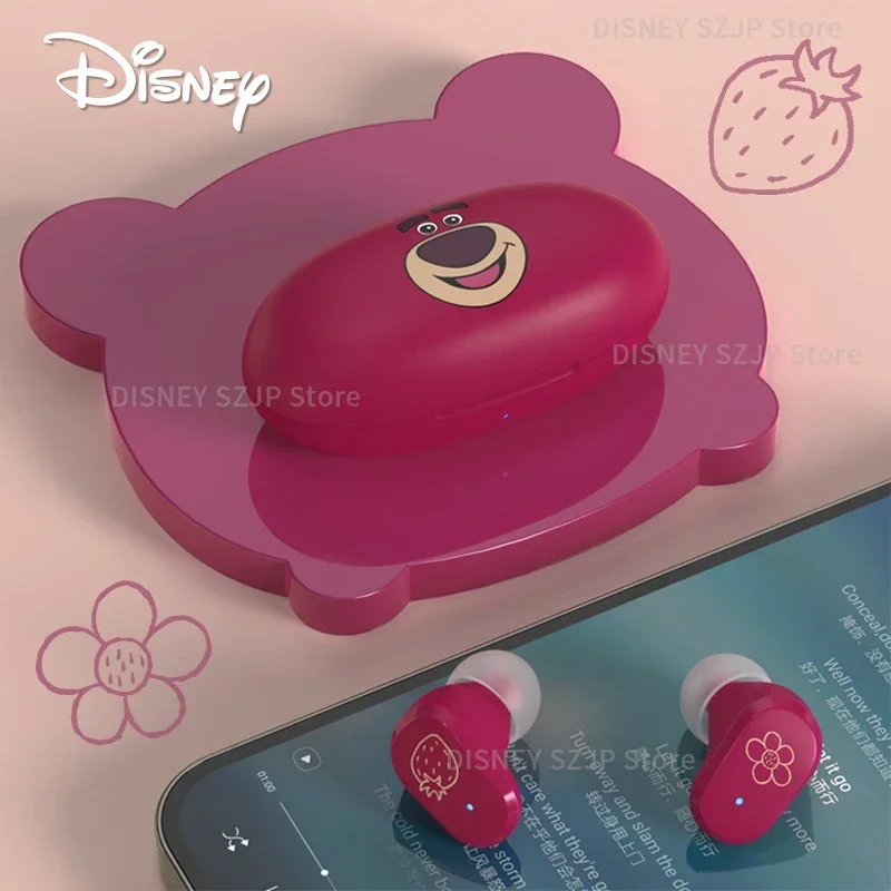 Disney-Bluetoothワイヤレスイヤフォン、かわいいミッキーとミニーのイヤフォン、低遅延、ノイズキャンセル、ゲーム、スポーツ、イヤホン、dn02、5.3