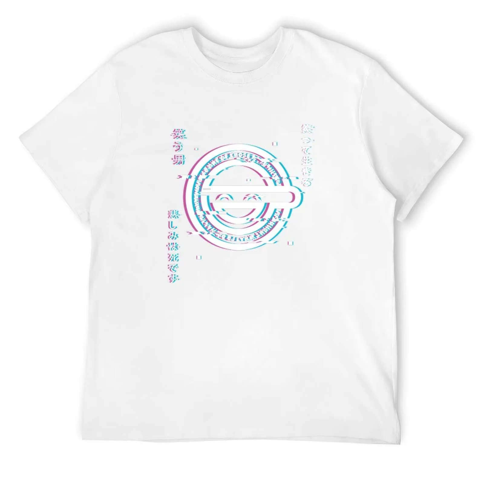 Ghost In The Shell Laughing Man Graphic Washed Cotton T‑shirt Unisex Oversized Short Sleeve Harajuku Streetwear Casual Tops