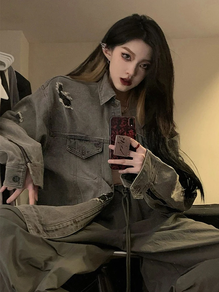 

Мужская джинсовая куртка y ey Waed в стиле High Street, свободного кроя, для работы, молодежный тренд, весна-осень