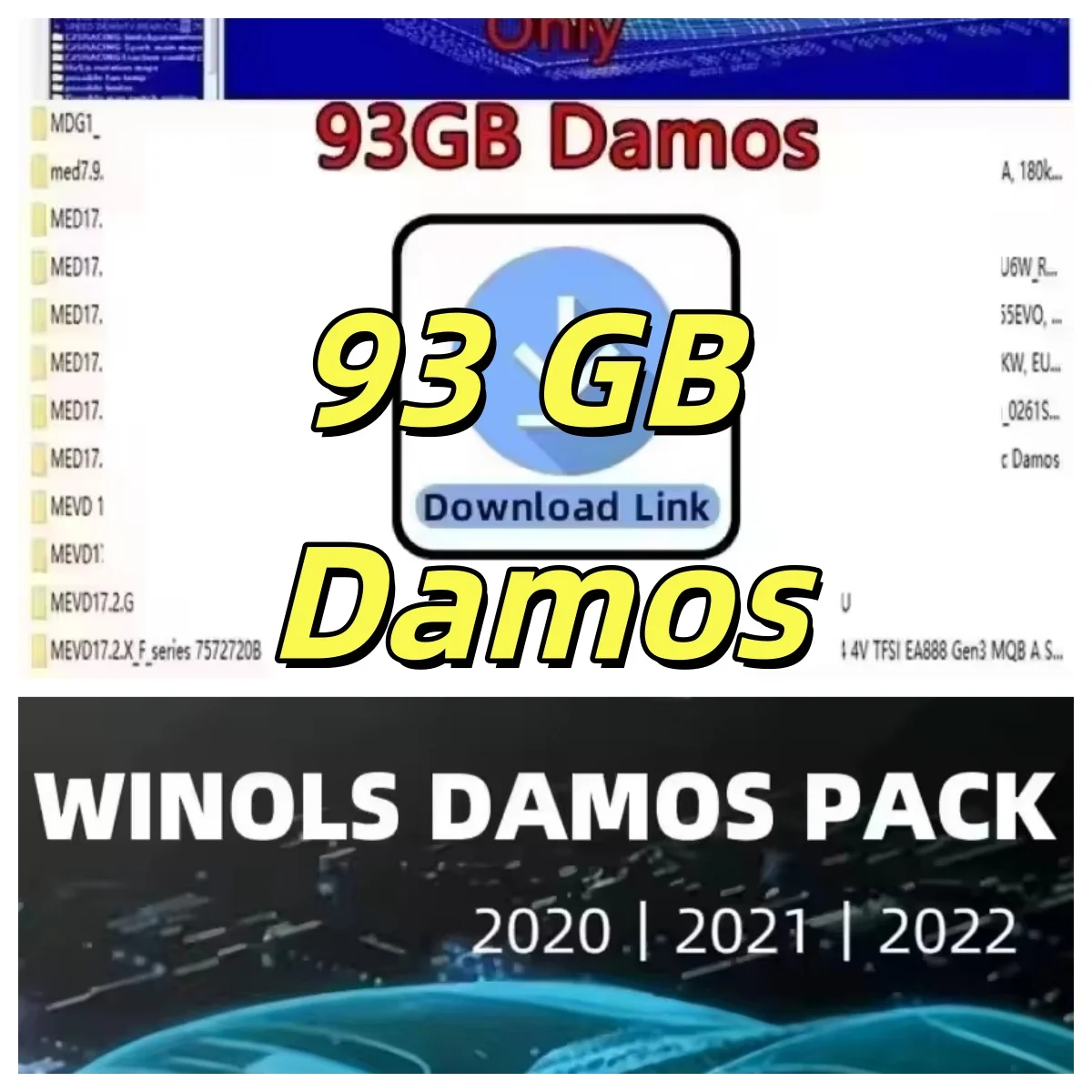 NEW WINOLS DAMOS Mappacks 93GB ECU Chip Tuning Data Files for Cars Big Archive of Maps Compatible with WinOLS Software
