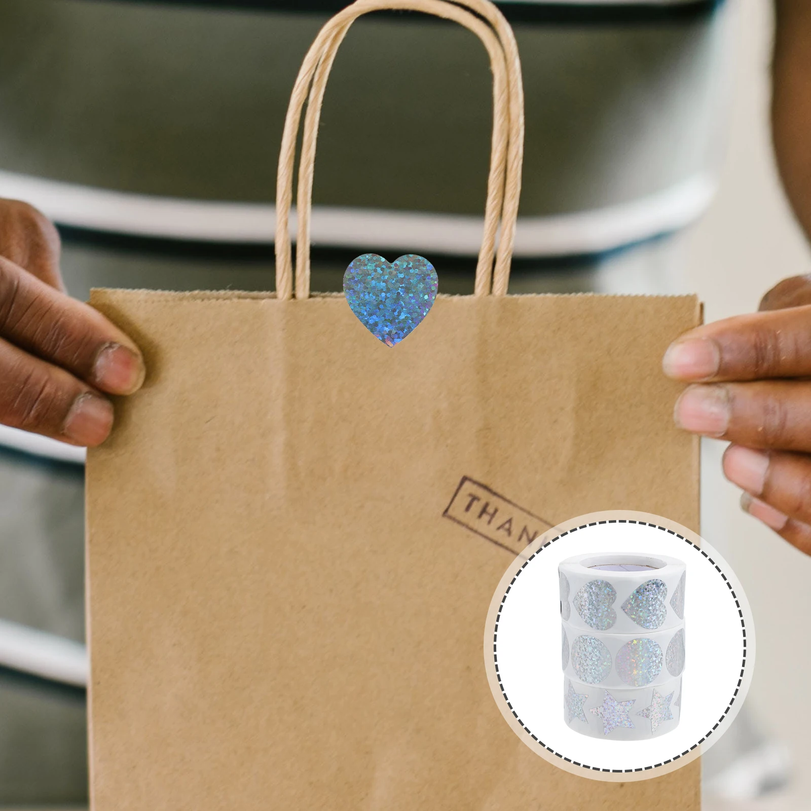 

3pcs 3 Rolls Heart Shape Love Scrapbook Baking Sealing Labels Gift Wrapping Kraft Paper Tags Decorative Seal Stickers Diy Craft