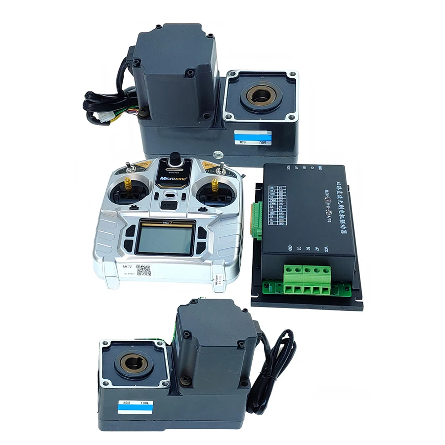48V 750w 1000w L-Shaped Gearbox Dc Brushless Fuel Tank Motor Kit with AGV Vehicle Driver Remote Control