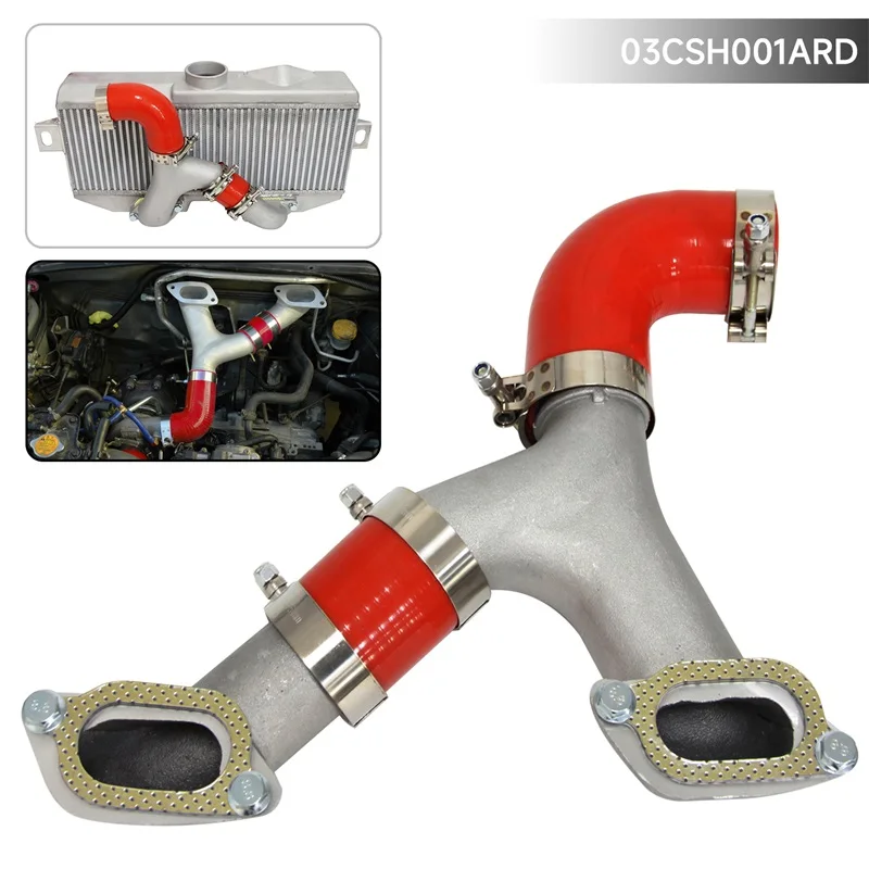 Kit pipa y-cast Intercooler dudukan atas Aluminium cocok untuk Subaru Impreza WRX/WRX STI GD/GG 2002-2007