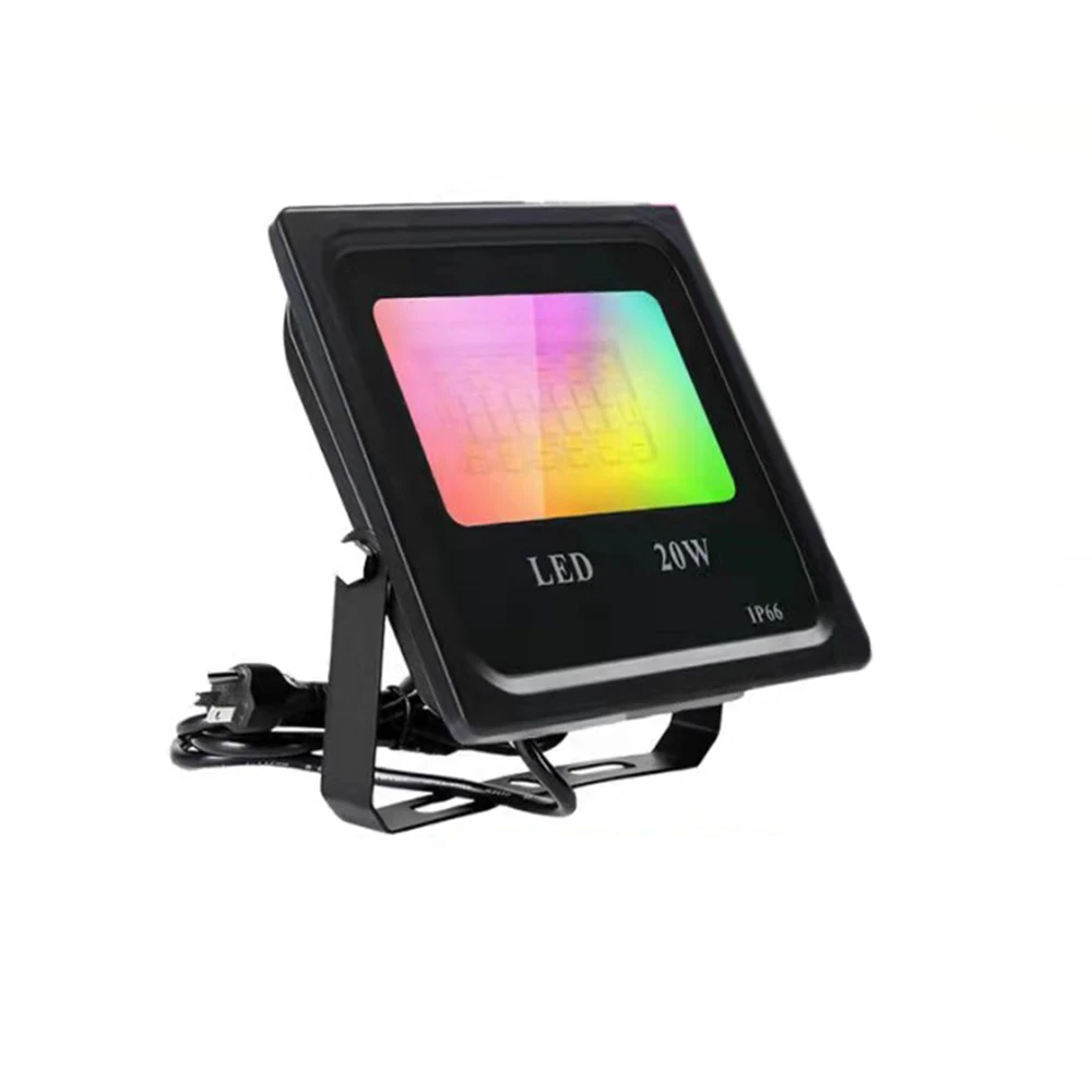 

Intelligent LED Flood Lights Outdoor, 20W Flood Lights Indoor RGB Color Changing, Bluetooth Floor Lamp Landscape,UK Plug