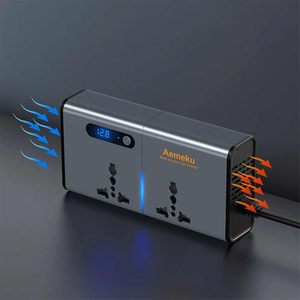 12V/24V To AC 220V Auto Power Inversor Auto Converter Digital Display Type-C USB Fast Charging Charger Socket QC3.0 Fast Charger