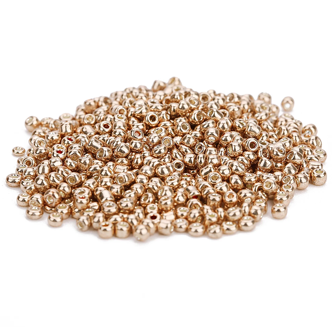

2000 Pieces 2MM Glass Beads Plating Metal Color Vintage Style DIY Beaded Charm Loose Beads Accessories 40grams/bag