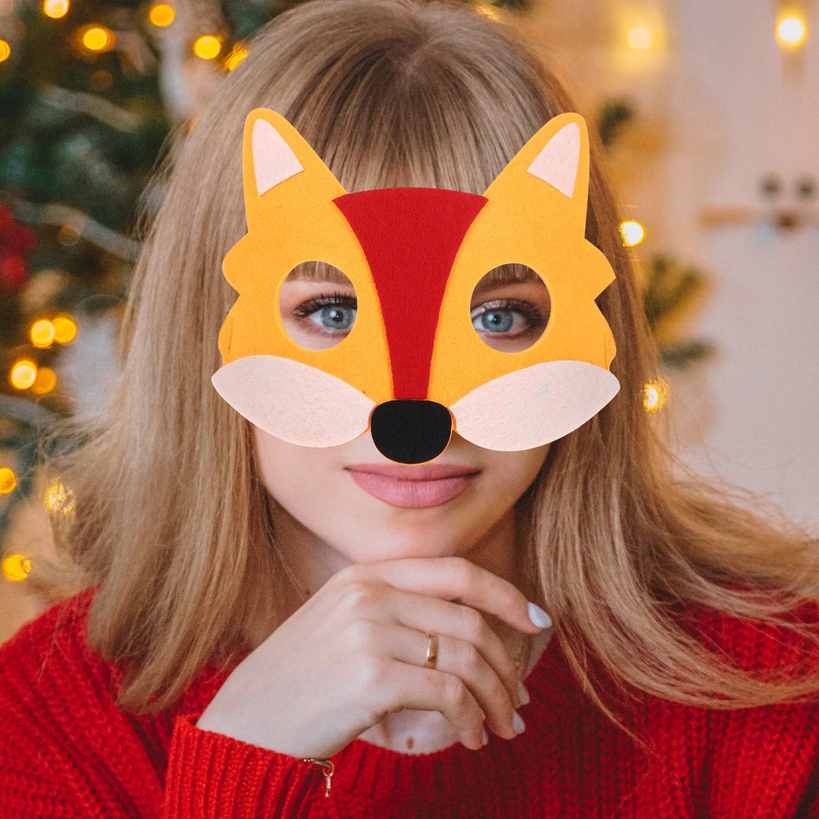 

6 шт., маски для косплея, лиса, животное, полумаска для лица, костюм на Хэллоуин, вечерние маски, реквизит, костюм лисы, маски животных