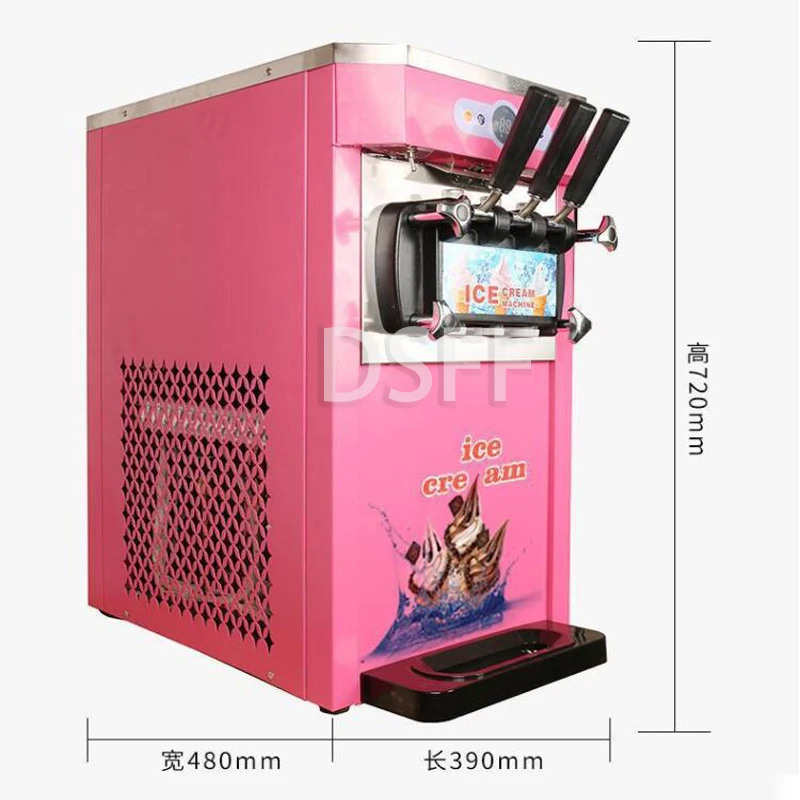 Commercial Tri Color Automatic Ice Cream Machine, Milk Tea Shop Specific Desktop Frozen Yogurt Machine