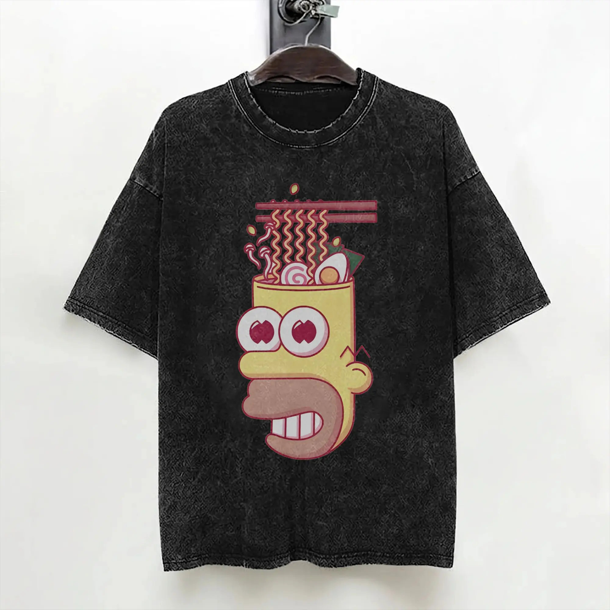 Cartoon The S-Simpsons T Shirts Washed 100% Cotton Street T-Shirt  Vintage Men Women Streetwear Summer Tees